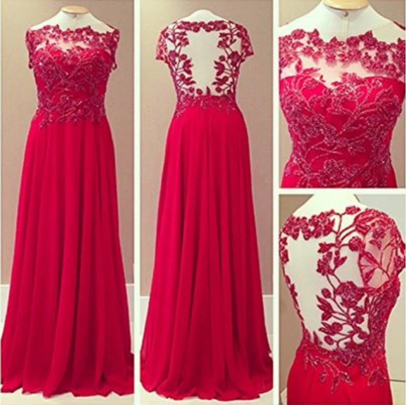 

2018 sexy Off the Shoulder Red Chiffon boat neck Vintage party prom Gown robe de soiree vestido de noiva bridesmaid dresses
