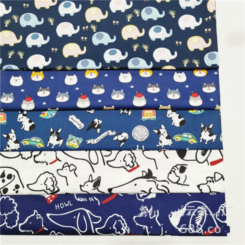 Dog Printed Baby Cotton Quilting Fabric by half meter for DIY Sewing Bed Sheet making cotton fabric | Дом и сад