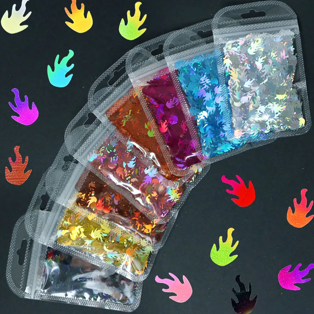 

12 Colors Nail Art Glitter Sequins Laser Flame Decorations Polish Holographic Flakes Nail Glitter Ulture-Fine Spangles Ta#092