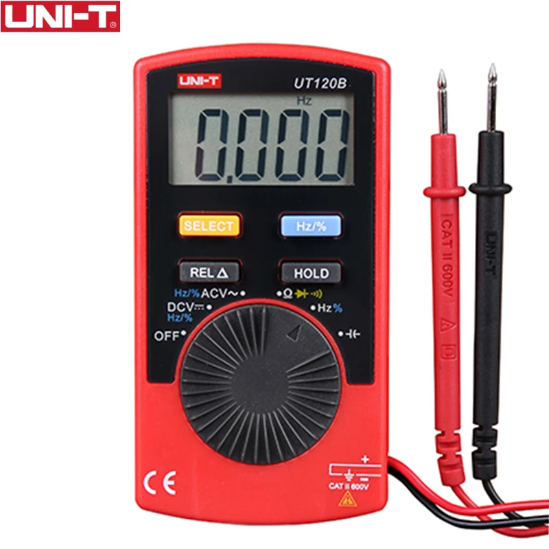 Uni-t UT120B UT120C Цифровой мультиметр небольшого размера мини Карманный мультиметр AC/DC Амперметр напряжения esr метр установка для измерения параметров конденсаторов