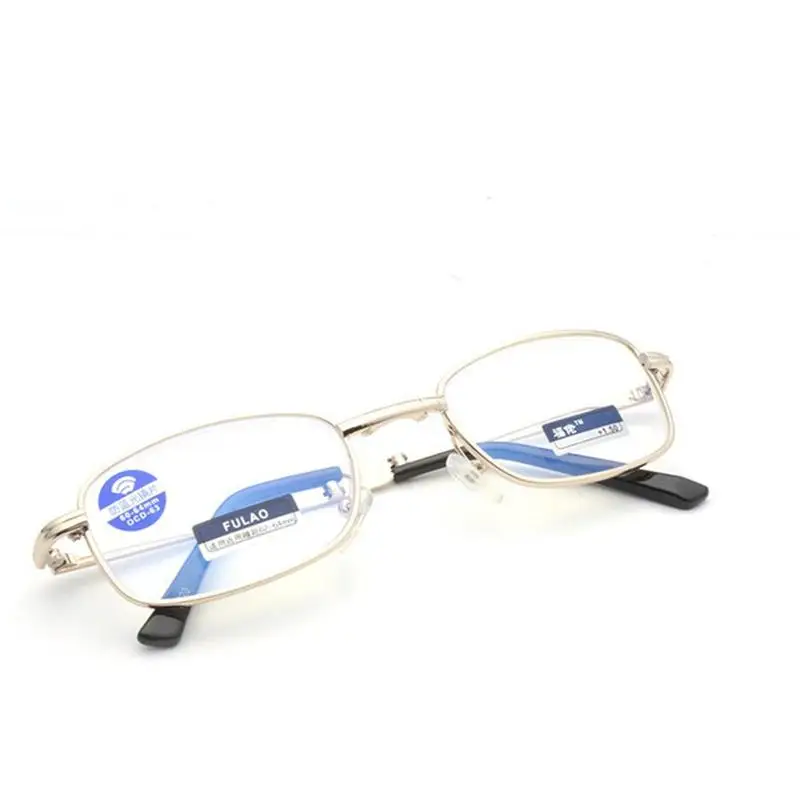 Высококачественная металлическая полуоправа очки для чтения с чехлом galsses для мужчин и женщин среднего и преклонного возрста бифокалов диоптрий 1,0-4,0