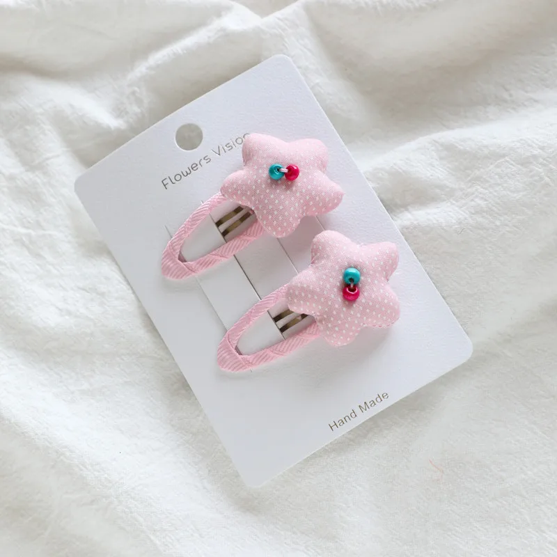 10 BB pink 2 шт./лот, милые детские заколки в горошек со звездами, заколки для волос, заколки для девочек, милые украшения, заколки для волос, Детские аксессуары для волос - Цвет: 10 BB pink