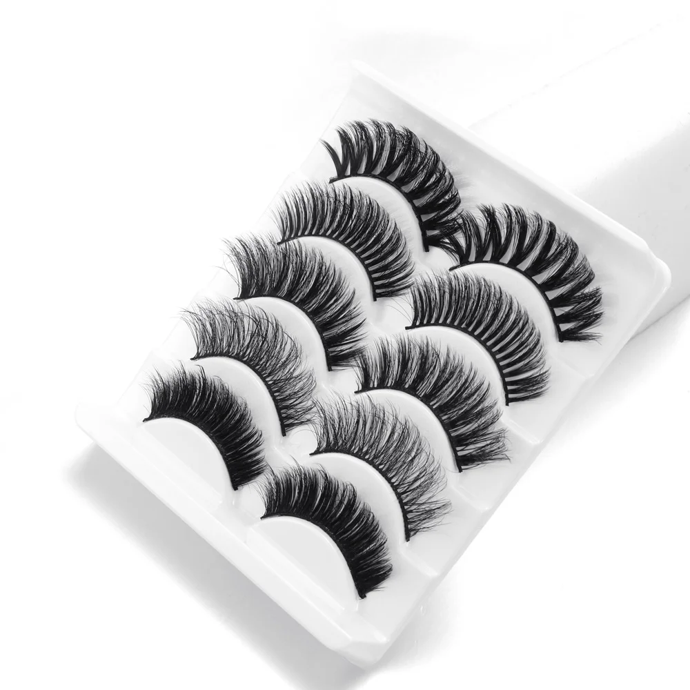 LEKGAVD 5 Pais Multipack 3D норковые Накладные ресницы Объемные пушистые тонкие накладные ресницы натуральный макияж светильник ручной работы