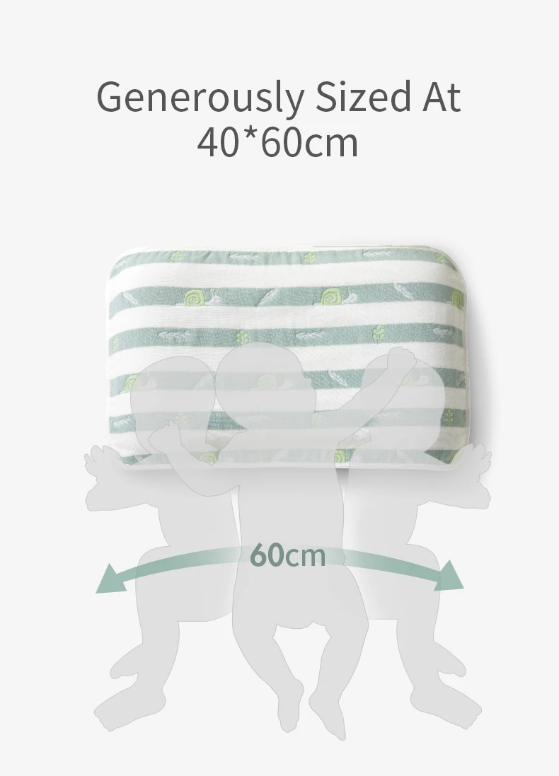 60*40 см, 2 шт., мягкий шестислойный сетчатый Хлопковый чехол для подушки для новорожденных, дышащее полотенце для сна, мультяшный чехол для подушки для малышей