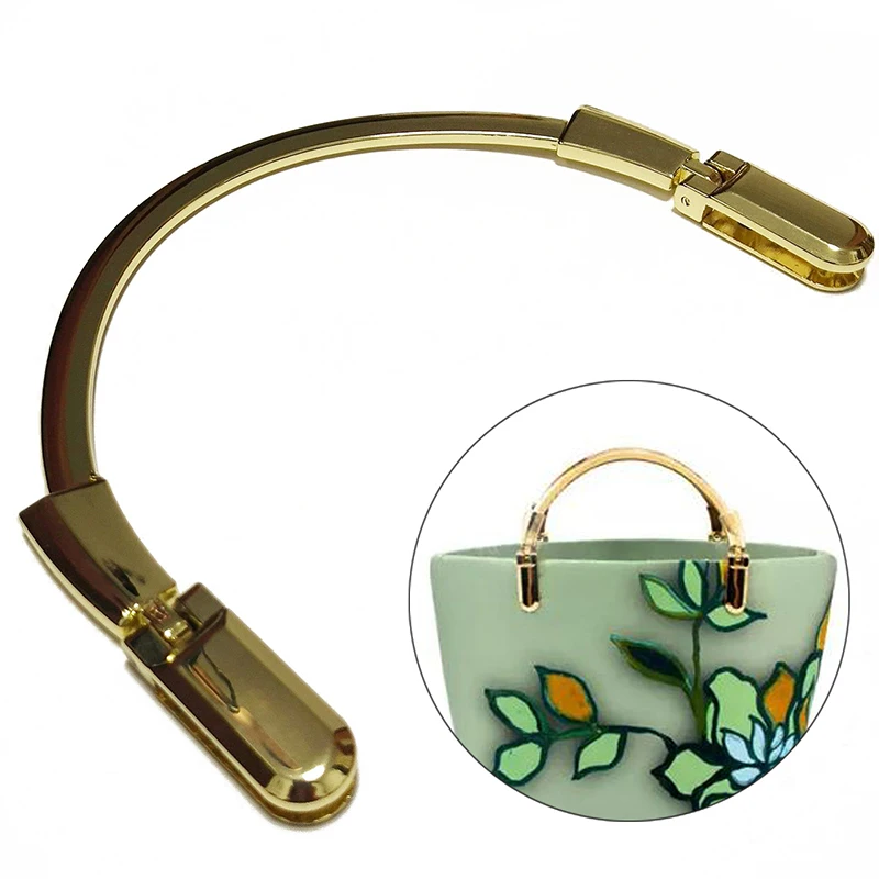 Gold Semicircle Metal Purse Making Handbag Bag Handle Replacement DIY Crafts DIY Bag Hardware Accessories Parts Purse Frame