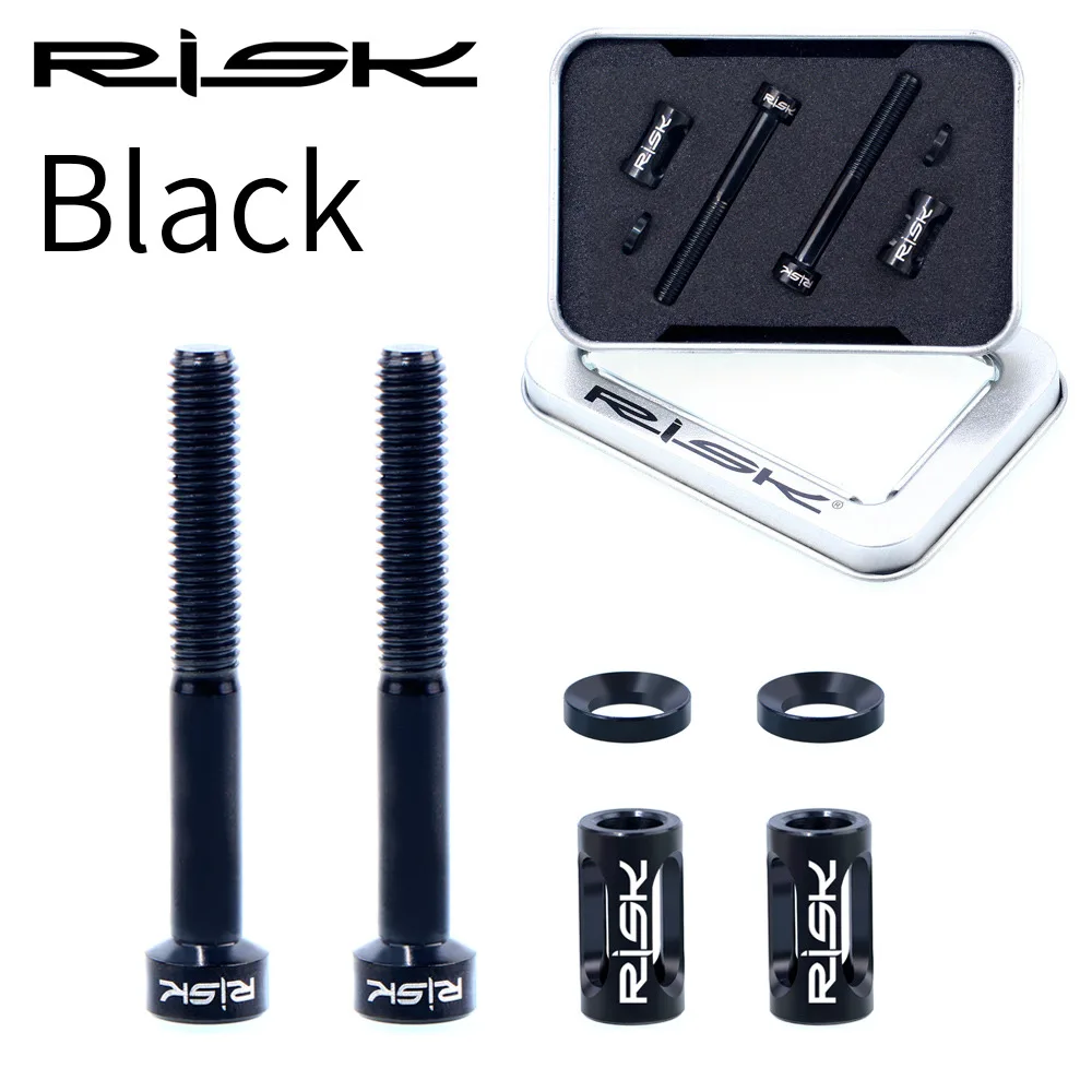 1 Set Black Risk M5x40mm титановый держатель для велосипедного компьютера с фиксированным болтом MTB дорожный велосипедный спидометр/держатель для камеры Расширенный крепежный винт набор - Цвет: 1 Set Black