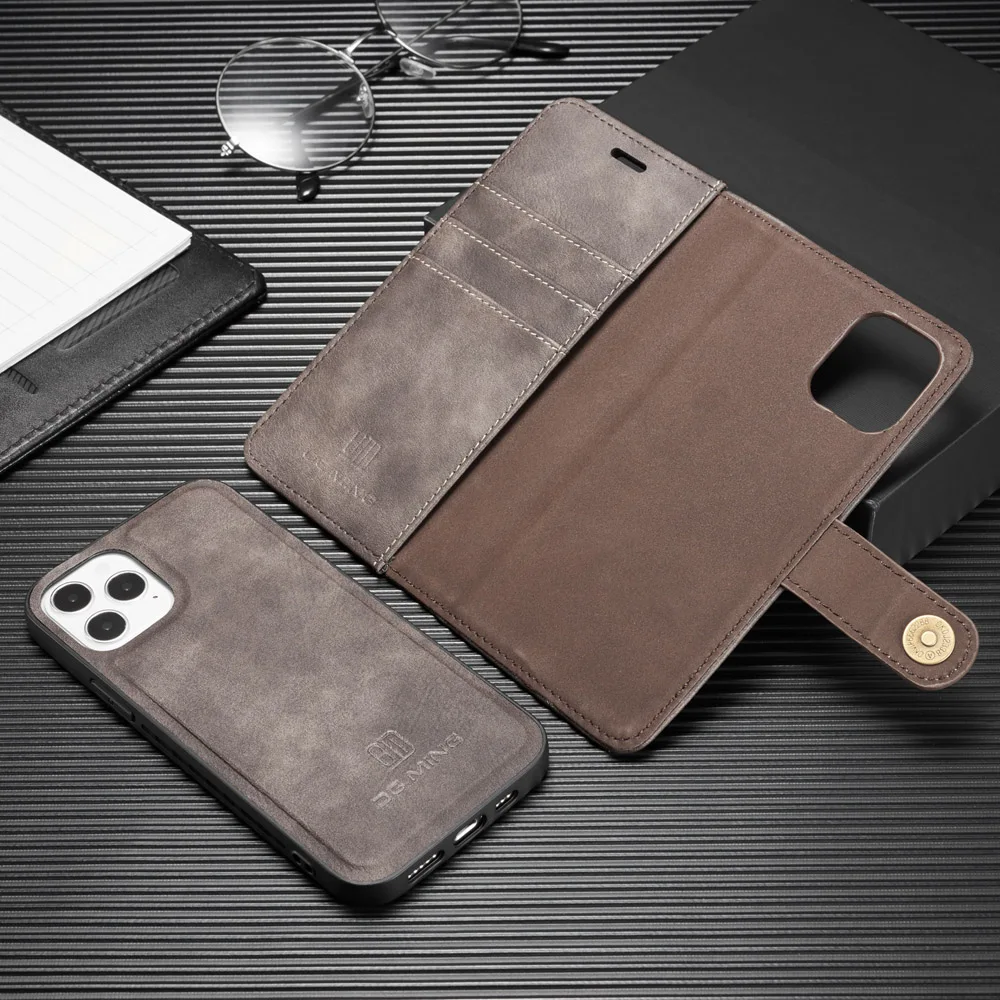 Magnetic Leather Case for iPhone 12 Mini 11 Pro XS Max XR X 8 7 6S 5G Plus Wallet Detachable 2 in 1 Removable Card Cover Case