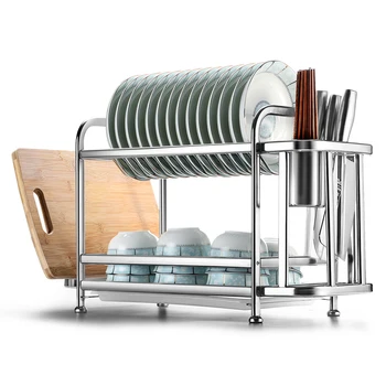 

Kitchen Shelf Stainless Steel Dish Rack Drain Rack To Dry Dishes Tableware Dishes Dishware Storage