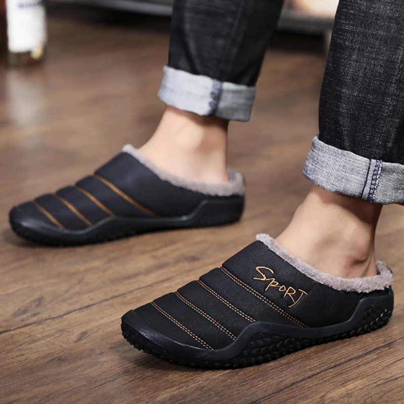 Men Winter Home Slippers Plus Velvet 