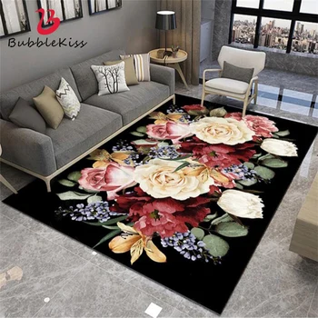 

Bubble Kiss Carpets For Living Room Flowers Pattern Rugs Modern Bedroom Decor Floor Carpet Crystal Velvet Soft Bedside Area Rug
