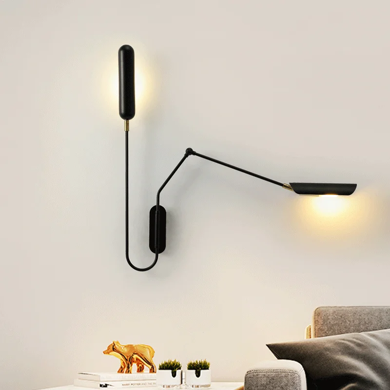 Designer creativo Long Pole LED lampada da parete senza fili soggiorno lampade  da lettura applique da parete stile industriale per comodino camera da letto