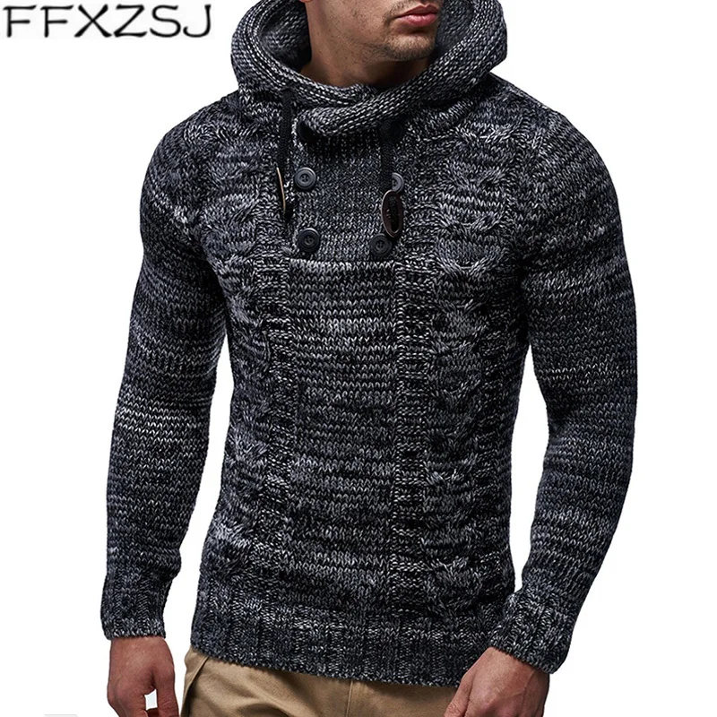 Best Price FFXZSJ Brand 2019 Autumn Winter Sweater Pullover Men Brand Casual Slim Sweaters Male Warm Thick Hedging Turtleneck Sweater XXL