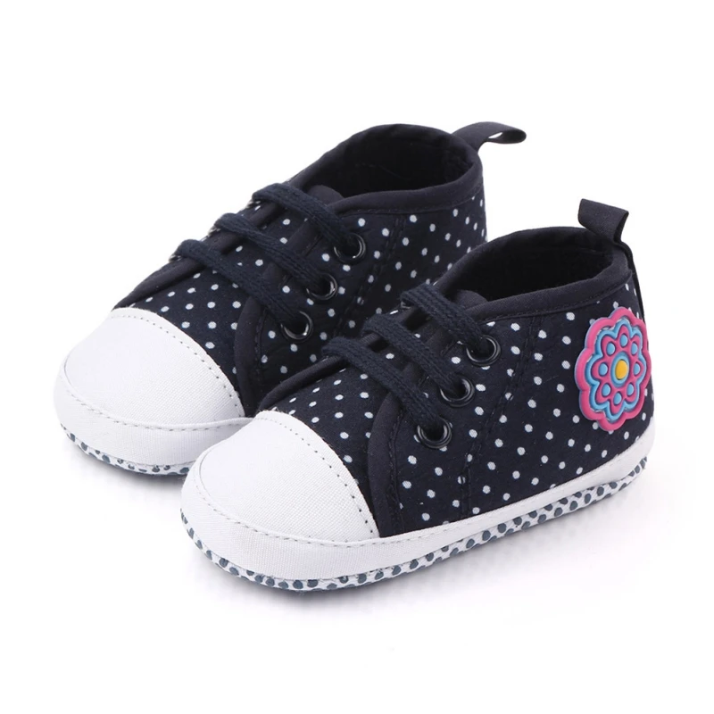1 пара; весенняя обувь для маленьких мальчиков и девочек; Zapatillas Bebe; детская обувь в горошек и с цветочным принтом; нескользящая обувь для новорожденных; обувь для малышей