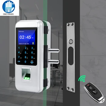 

RFID Electric Door Lock Smart Keyless Fingerprint Locks USB Electronic Remote Control lock&lock Biometric Glass Sliding Door