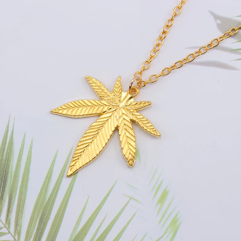 

Maple Leaf Necklaces for Women Fashion Simple Metal White Gold/Yellow Gold Color Necklace Bridal Engagement Wedding Jewelry Gift