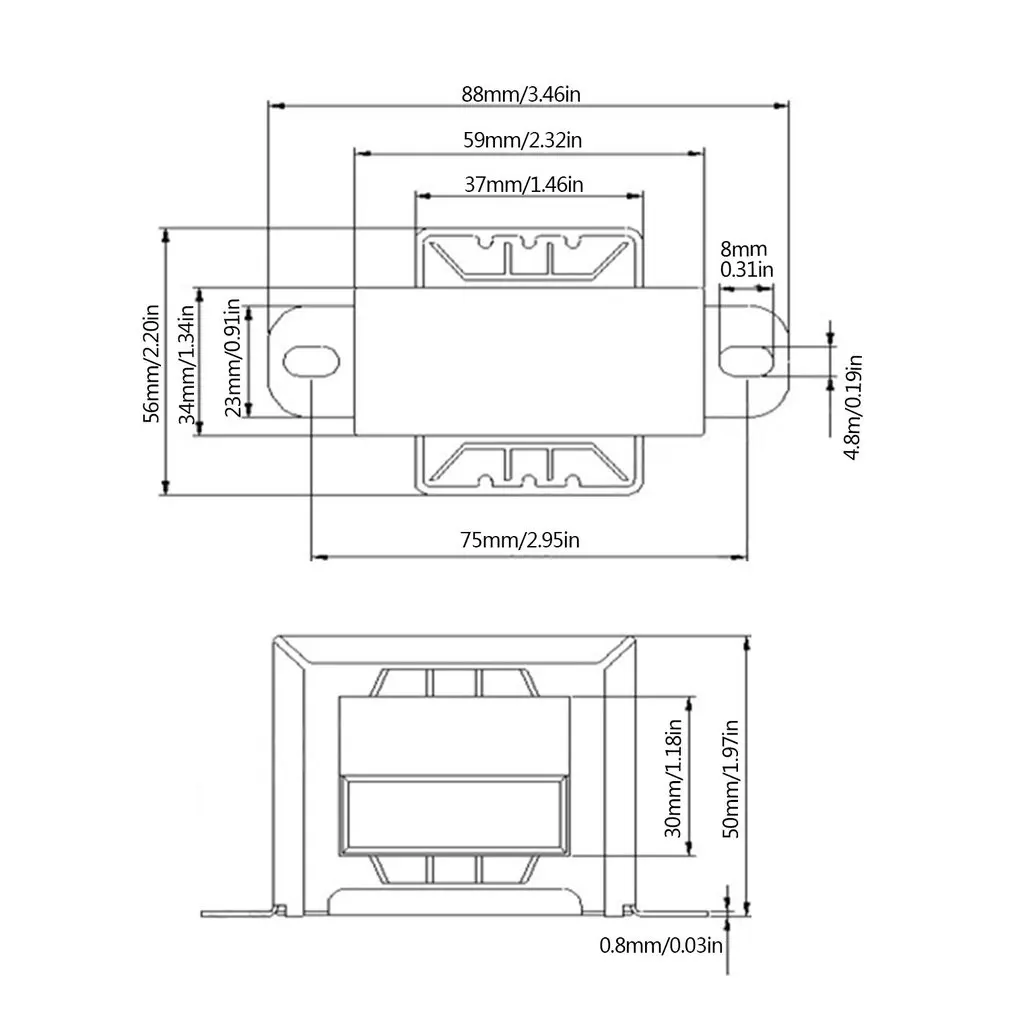 Dual AC 12V 30W Square EI Transformer for Preamplifer 2.1 Amplifer Tone Board Use 220V Power Transformer TDA2030 7297