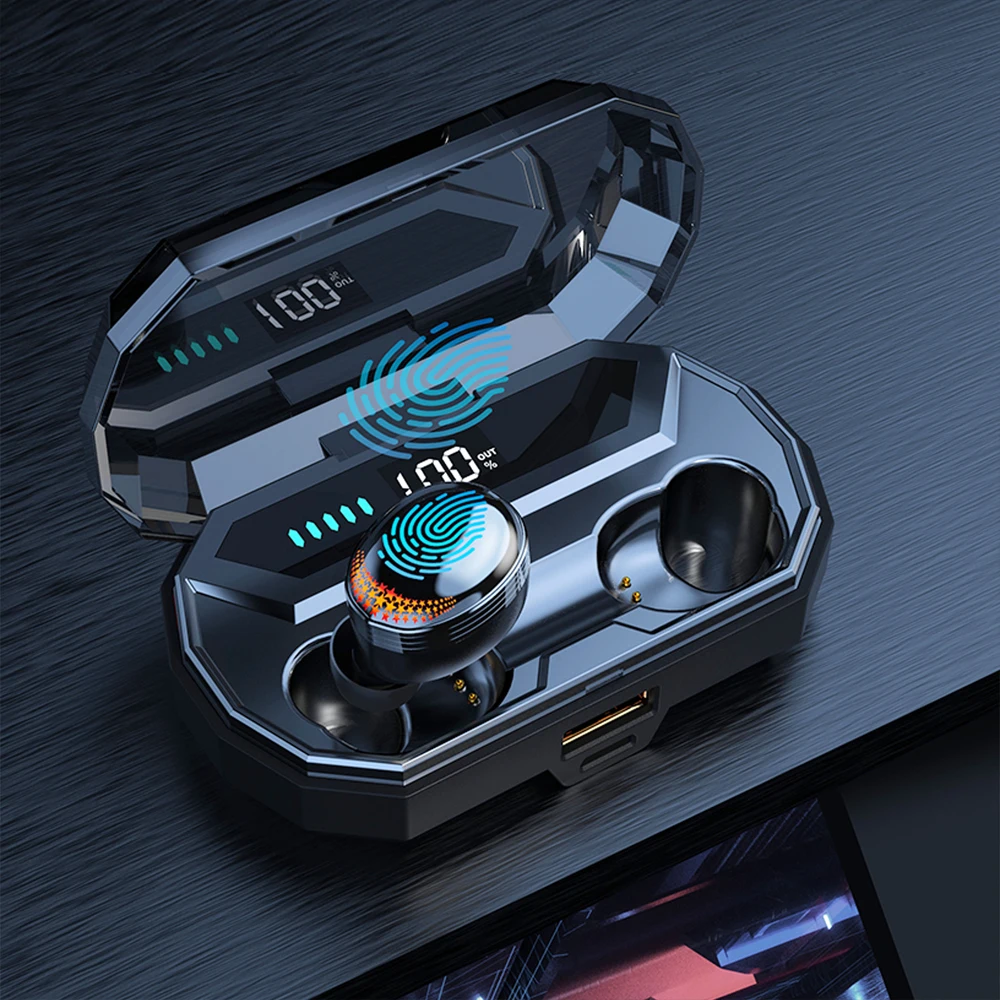 Беспроводные наушники Bluetooth 5,0 наушники 4D стерео звук наушники Встроенный микрофон светодиодный цифровые шоу Зарядка для samsung