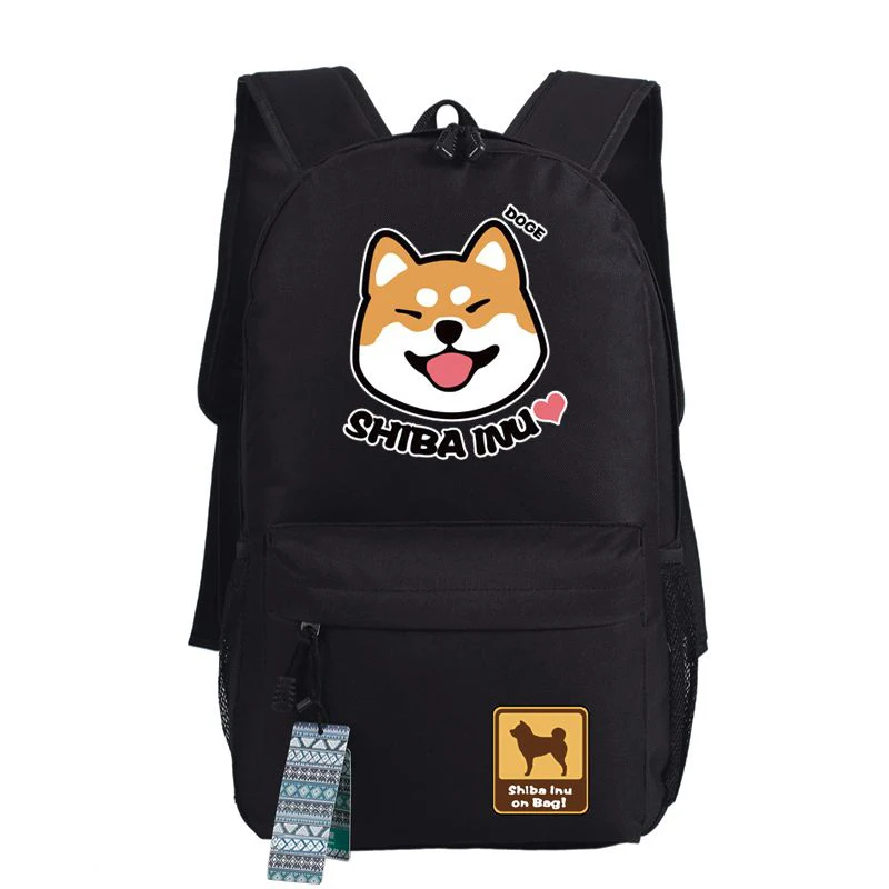 Shiba Inu Doge, женский рюкзак со смайликом, Оксфорд, школьные сумки для путешествий, Mochila Feminina, подарки, рюкзак для ноутбука, милый хаски, сумка для книг - Цвет: 1