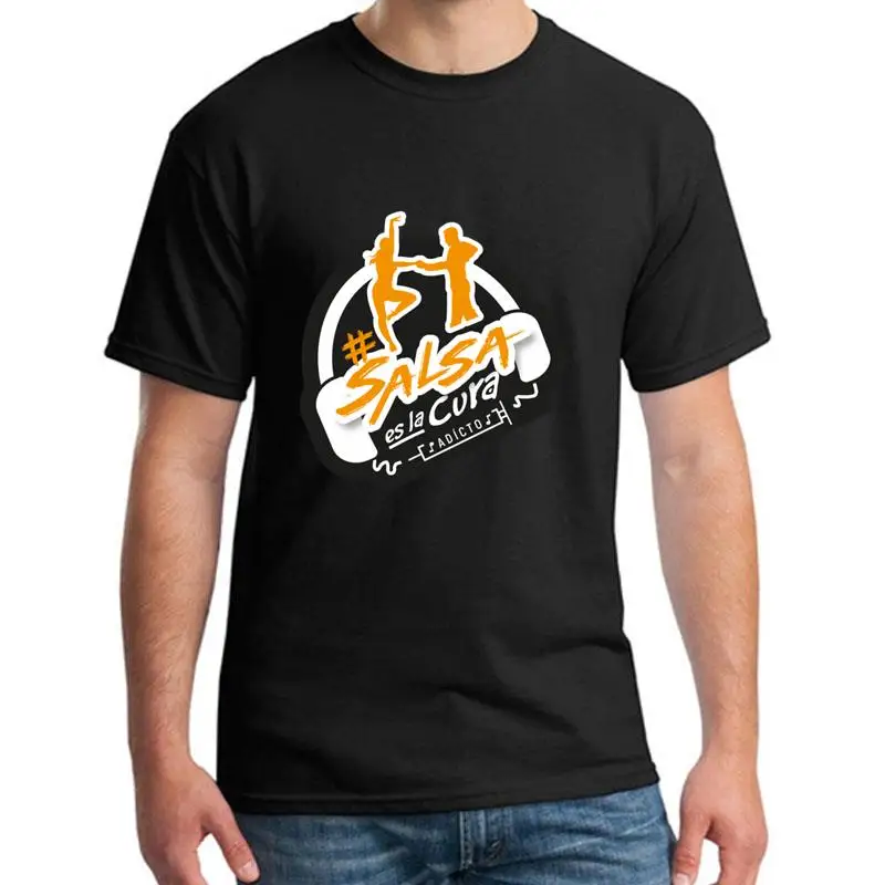 

Funny # Salsa Es La Cura Yellow t shirt men and women cotton Anti-Wrinkle Leisure homme t-shirts Clothes Tee top