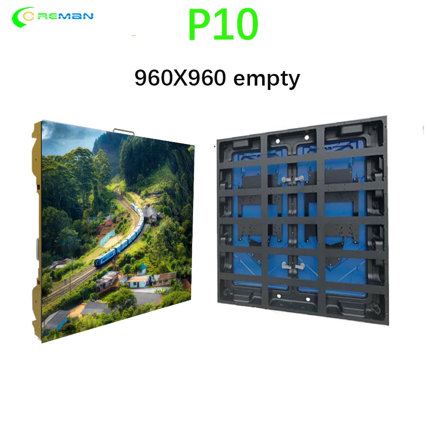 Панель для светодиодного телевизора P10 RGB внутренний СВЕТОДИОДНЫЙ знак 960X960 пустое литье из алюминия светодиодный шкаф светодиодное настенное цифровое табло рекламный щит