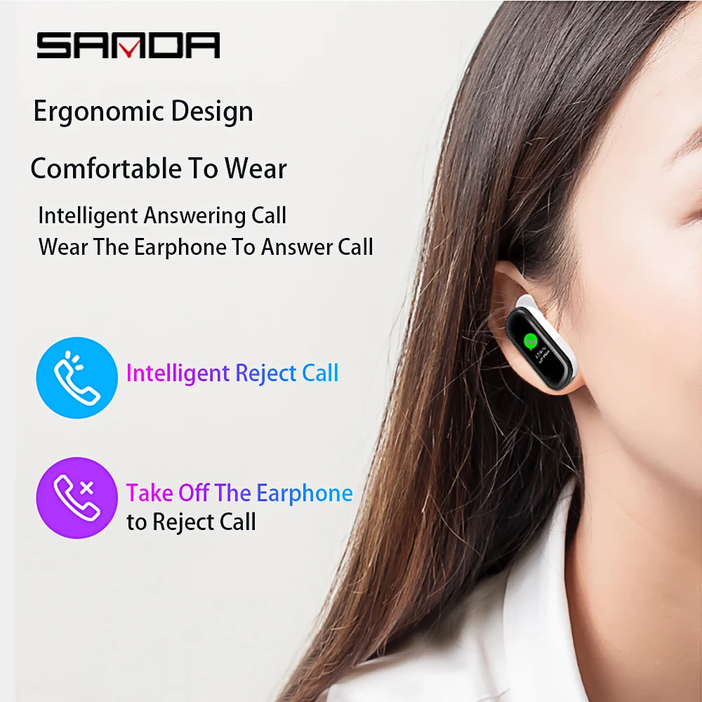 SANDA Bluetooth Смарт-часы мужские и женские смарт-браслет трекер сердечного ритма разговора и Bluetooth гарнитура цифровые часы IP 68 Вт