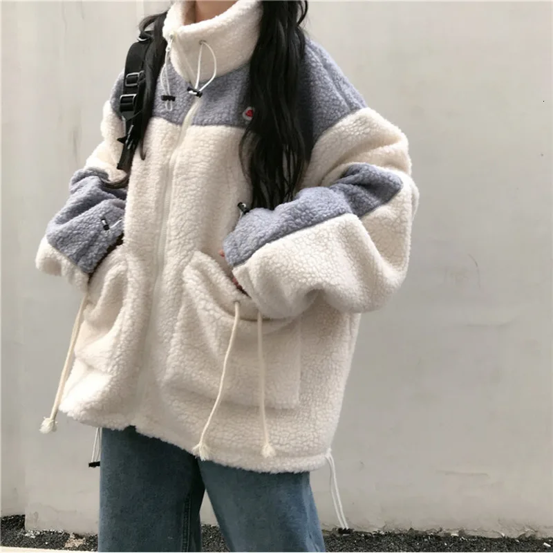 Dames Jassen зимняя куртка женская имитация меха ягненка украинское манто Femme Hiver Harajuku корейское уличное модное длинное пальто