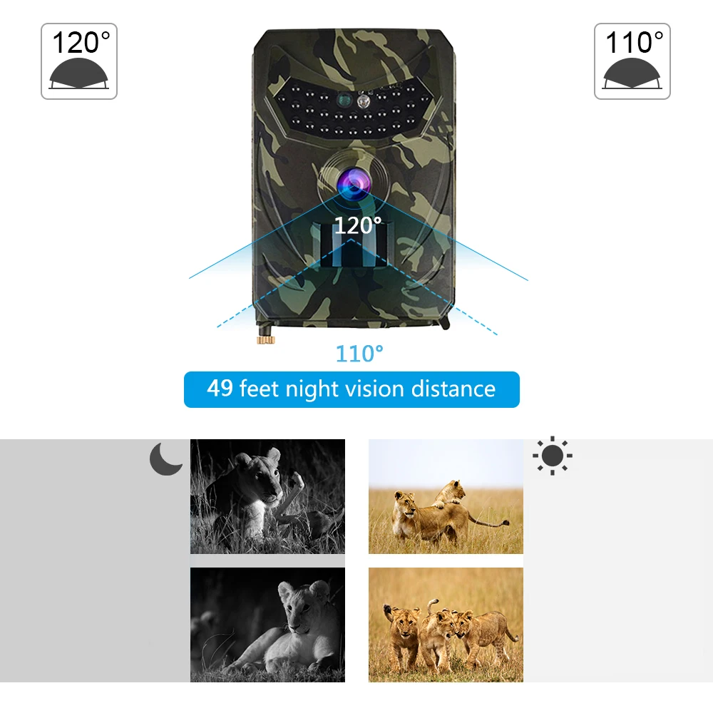 12MP 1080P Mini Trail Photo Trap Hunting Camera Hunting Game Camera Outdoor Wildlife Scouting Camera with PIR