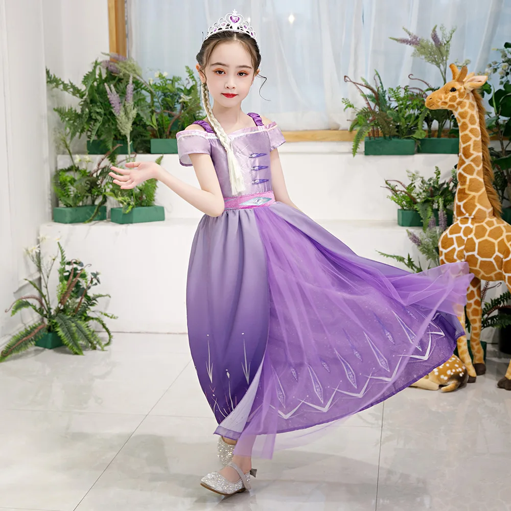 Платье Aisha elsa; Одежда для девочек; Рождественский карнавальный костюм; Снежная Эльза; вечерние платья принцессы на бретелях для дня рождения, карнавала