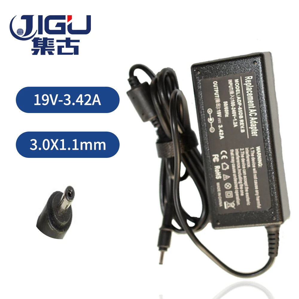JIGU Замена 19V 3.42A 3 0*1 1 MM 65W для Acer W700 W700P S3 S5 S7 Универсальное зарядное устройство