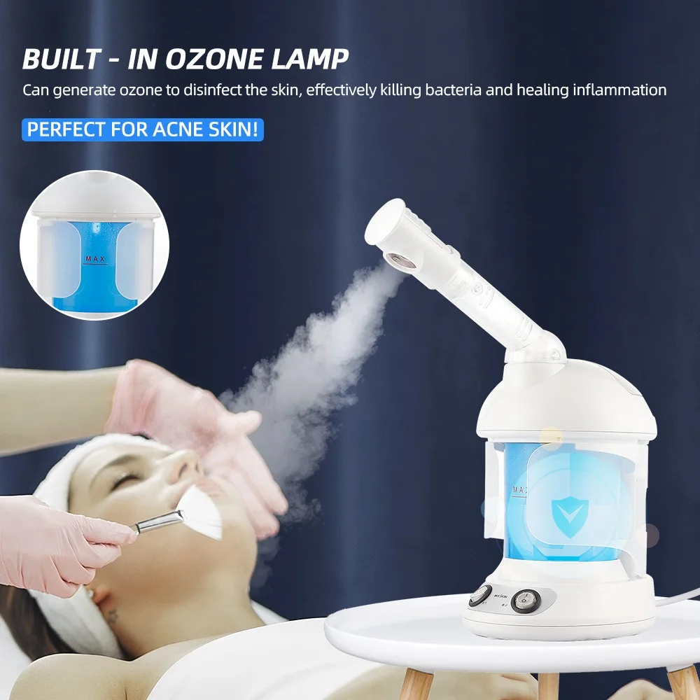 Facial Steamer With 360° Nano Steam Nozzle Hot Steam Skin Hydrating Atomizer Aromatherapy Ozone Disinfection Air Humidifier