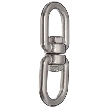 

LBER Marine Mooring 1/4" Eye to Eye Swivel 304 Stainless Steel Silver Tone
