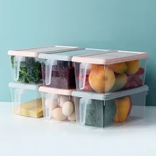 Органайзер для холодильника, контейнеры с ручкой, пластиковые контейнеры для хранения продуктов, можно складывать контейнеры для хранения, кухонные контейнеры