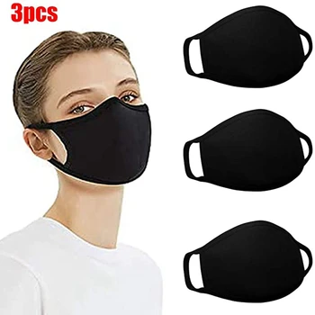 

3 Pack Anti Dust Mouth Mask Unisex Black 3 Layers Face Mask Reusable Face Mask Washable Reusable Mask for Cycling Camping Travel
