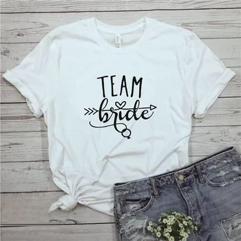 

Team Bride Women Tshirts Summer Girls T-shirt Wedding Girl Tees Bachelor Party Ladies Short Sleeves Tops Fashion Letters Tshirt