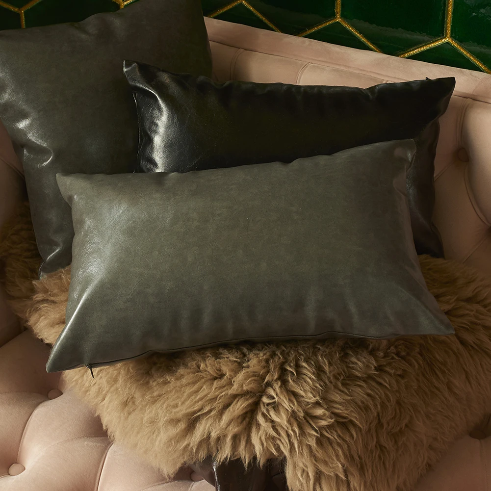 Серая наволочка из искусственной кожи роскошный современный диван с