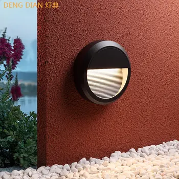 

Round LED Stair Step Lights outdoor waterproof wall lamp Aluminum garden wall light Fence front door balcony aisle lighting 8W
