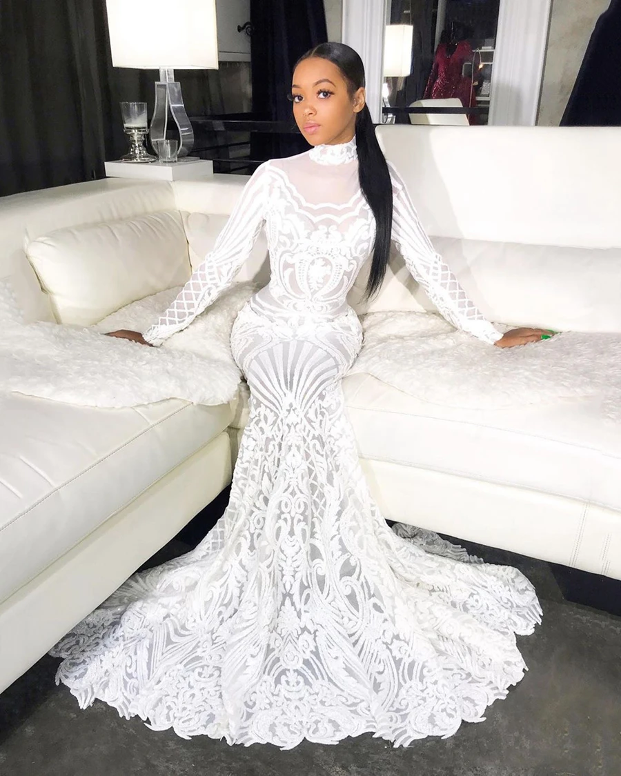 Sparkly Black and White Corset Mermaid Prom Dress