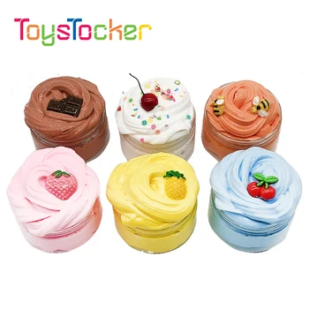 

Hot Sale Cartoon Fruit Puff Slime Modeling Clay Fashion Fluffy Foam Slime Scented Stress Relief No Borax Slime Toys
