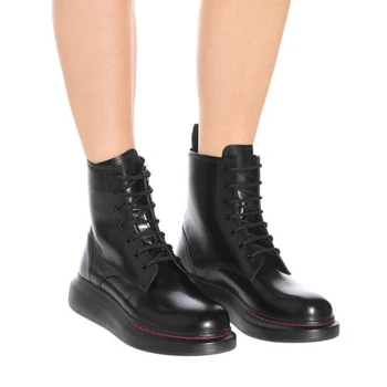 

Platform Boots Woman Ins Hot Shoes Woman Lace Up Zapatos De Mujer Winter Botas Mujer Hightop Sneakers Woman Mixed Colors Martins