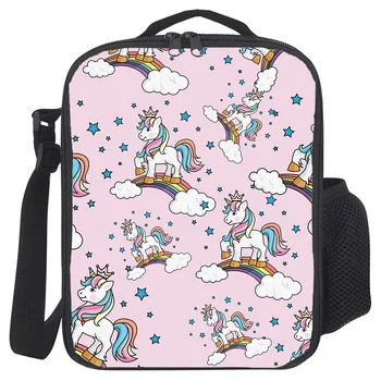 

Insulated Lunch Bag Pink Unicorn Rainbow Cartoon Thermal Tote Bags Cooler Picnic Food Lunch Box Bag For Kids Women Men