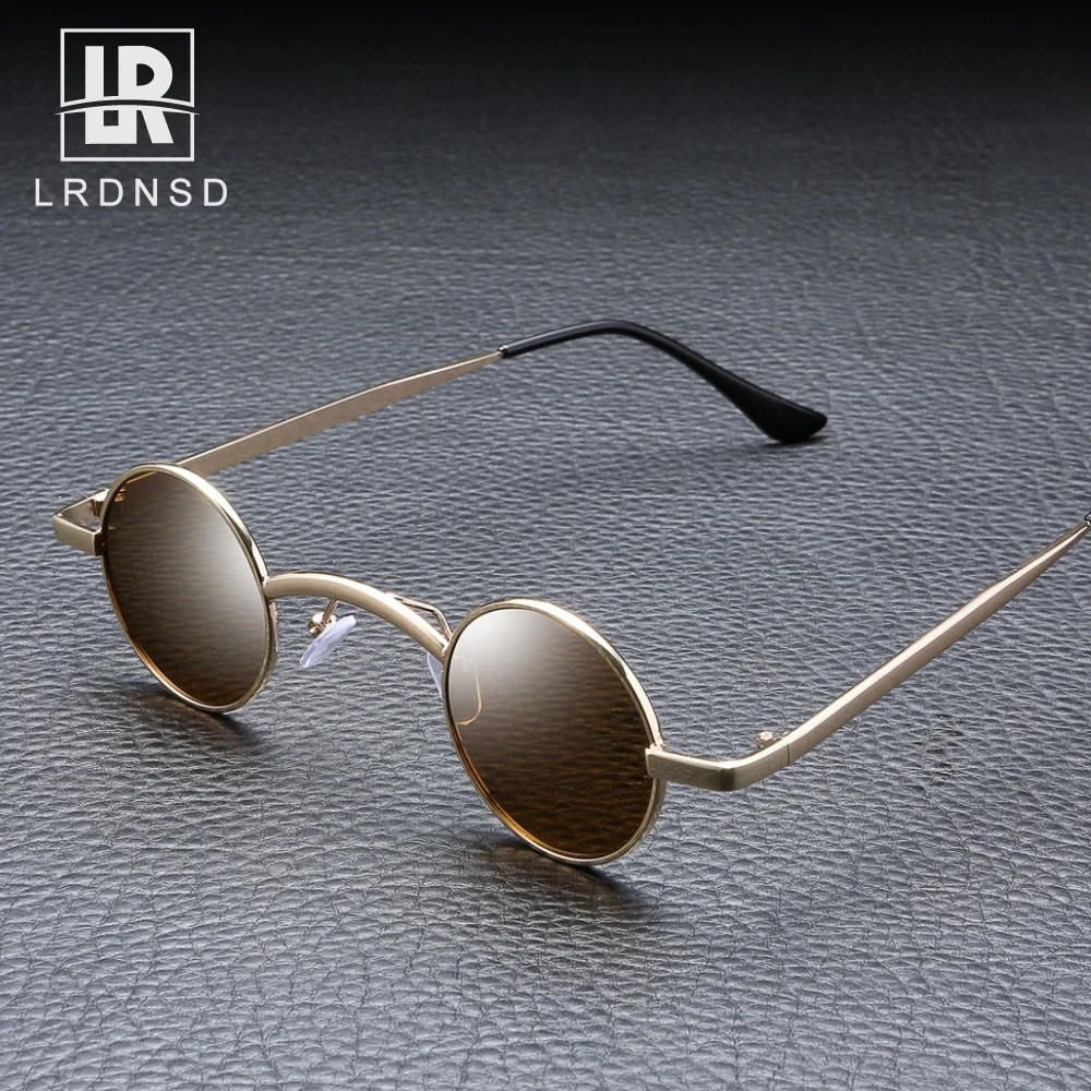 

LRDNSD Brand Vintage Round Sunglasses Men Retro Steampunk Fashion Design UV400 Goggles Eyewear