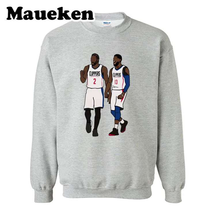 2 Мужские толстовки Kawhi Leonard 2 x Пол Джордж 13 LA толстовки с капюшоном толстый круглый воротник Осень Зима W19101310 - Цвет: 2