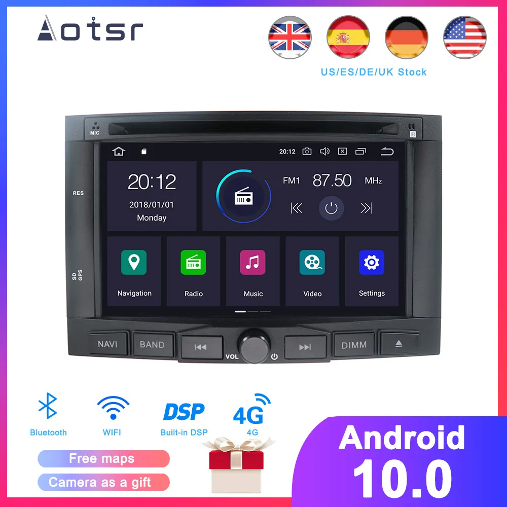 DSP Android 10 0 автомобильный gps-навигация dvd-плеер для peugeot 3008/5008 2009 + авто стерео радио