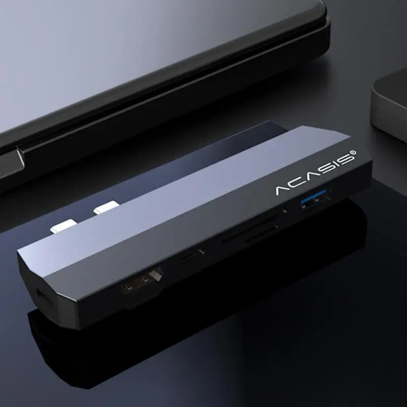ACASIS CM011S 7 портов type-C до 4K HDMI USB 3,0 концентратор адаптер компьютера ноутбука док-станции карты памяти/картридер зарядка PD