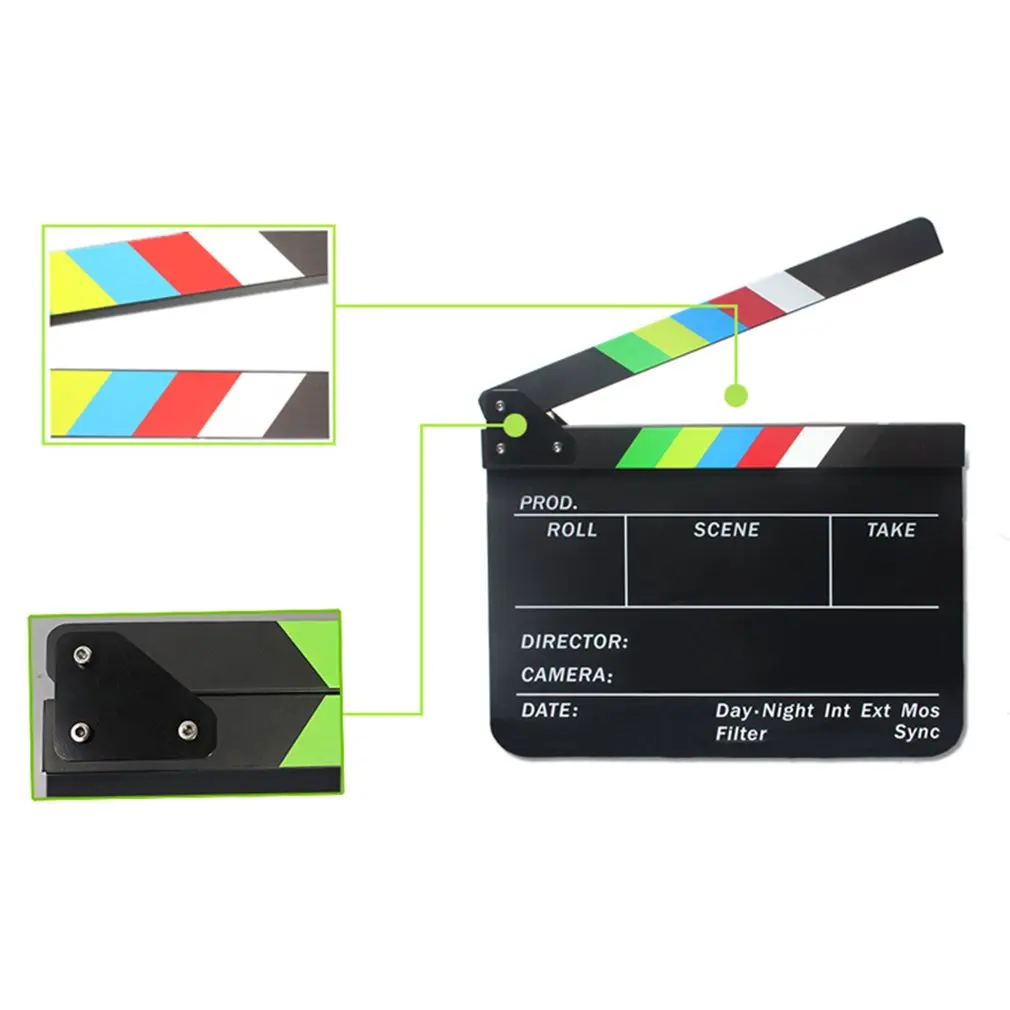 Director Video Scene Clapperboard Clapper Board Erase Director TV Movie Film Action Slate Clap Handmade Cut Prop