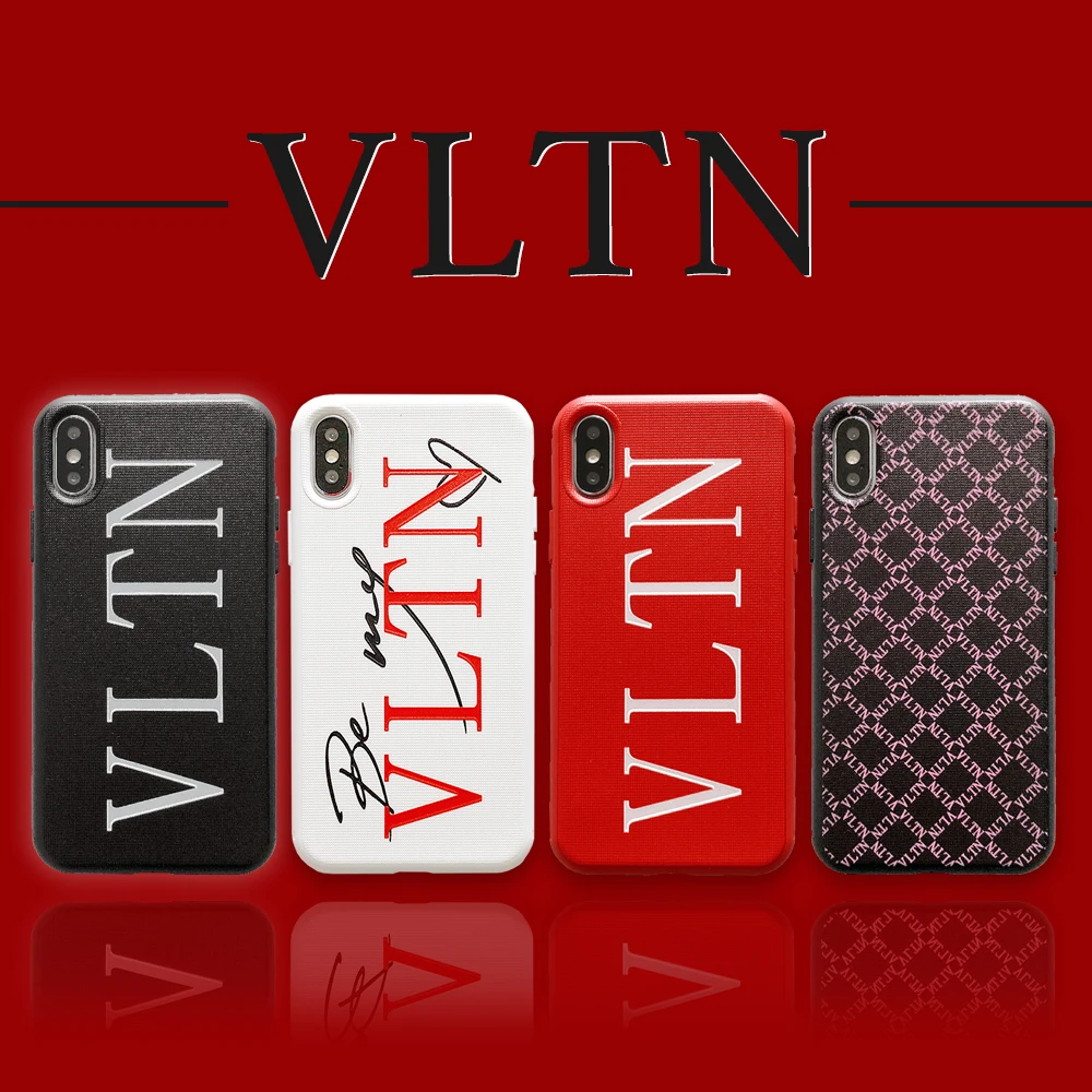 

Tide brand Simple letter VLTN Phone Cover Case For Iphone X 11 pro Xs Max Xr 10 8 7 6 6s Plus Couple Soft silicone Coque Fundas