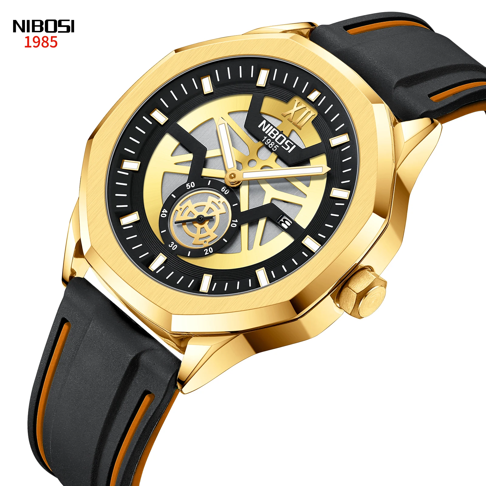 New Relogio NIBOSI Casual Sport Watch for Men Top Brand Luxury Military Leather Watch Man Clock Fashion Chronograph Wristwatch 