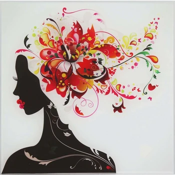 

Painting on glass "Girl in flowers" lily
