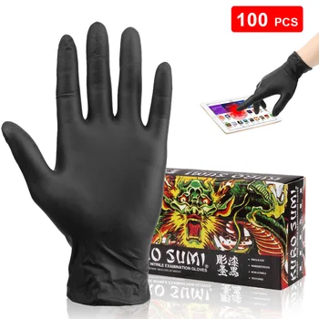 

Non-Slip 100PCS/Set Dishwashing Gloves Disposable Latex Gloves Universal Black Cleaning Work Finger Gloves