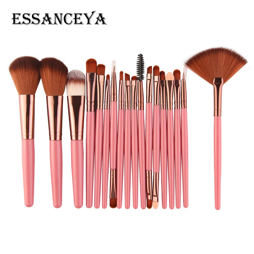ESSANCEYA Pro 6-18Pcs Cosmetic Makeup Brushes Foundation Eye shadow Eyeliner Fan Make-Up Multipurpose Eye Brushes Cosmetic Tool